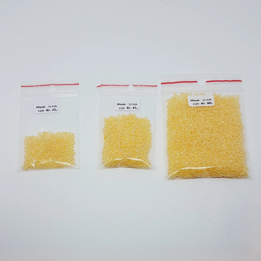 Gule glasperler, miyuki rocailles seed beads, ceylon light daffodil Krea