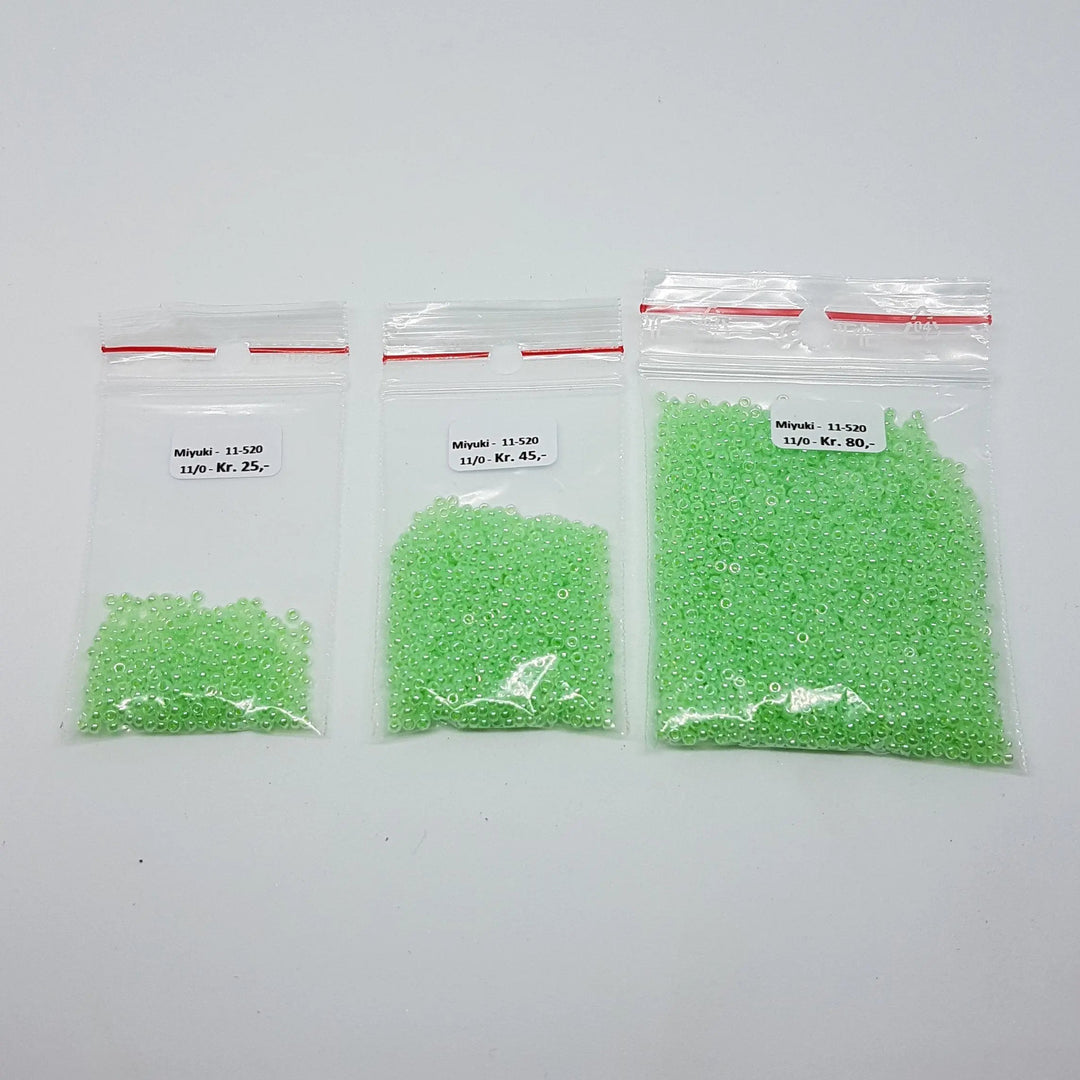 Grønne glasperler, miyuki rocailles seed beads, ceylon mint green Krea