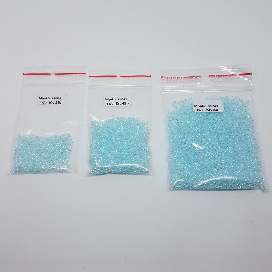 Blå glasperler, miyuki rocailles seed beads, ceylon light aqua Krea