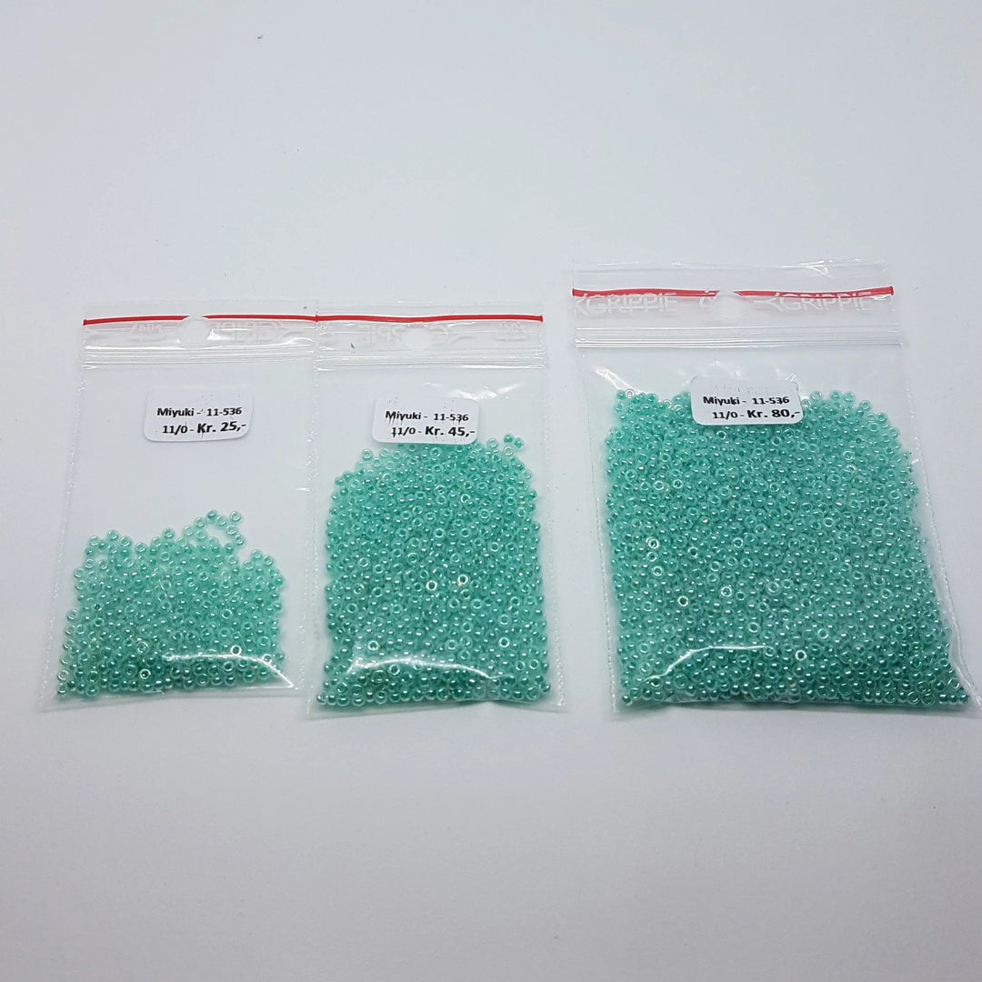 Grønne glasperler, miyuki rocailles seed beads, ceylon aqua green Krea