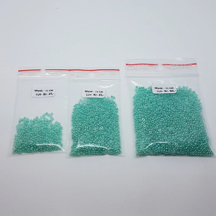 Grønne glasperler, miyuki rocailles seed beads, ceylon aqua green Krea