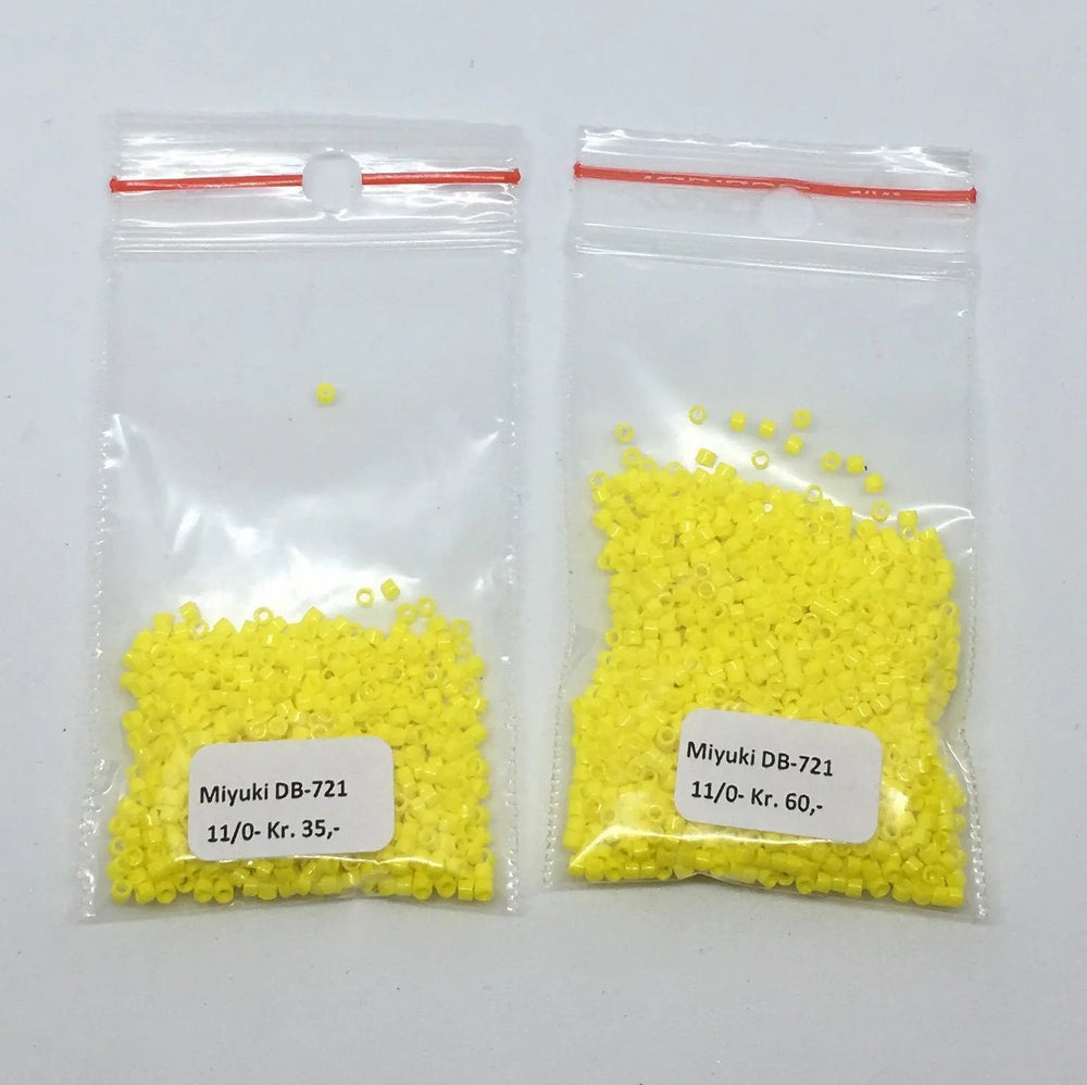 Gule glasperler, miyuki delica beads, opaque yellow Krea