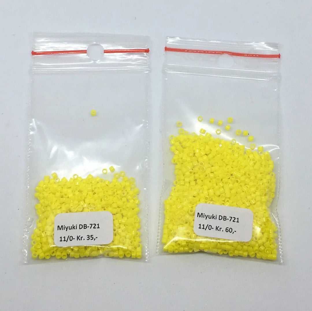 Gule glasperler, miyuki delica beads, opaque yellow Krea