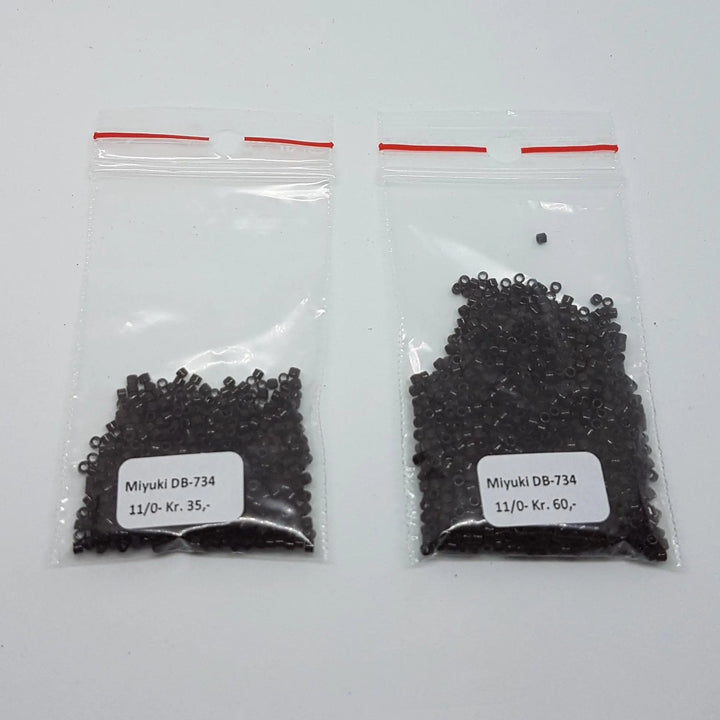 Brune glasperler, miyuki delica beads, opaque chocolate Krea