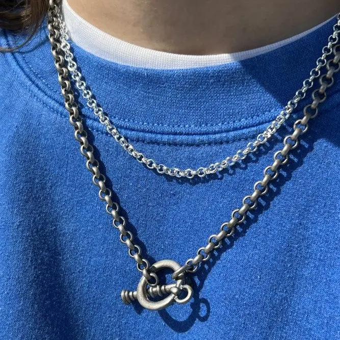 Halskæde, ærtekæde, forgyldt og forsølvet messing, 46 cm Beadhouse of Copenhagen