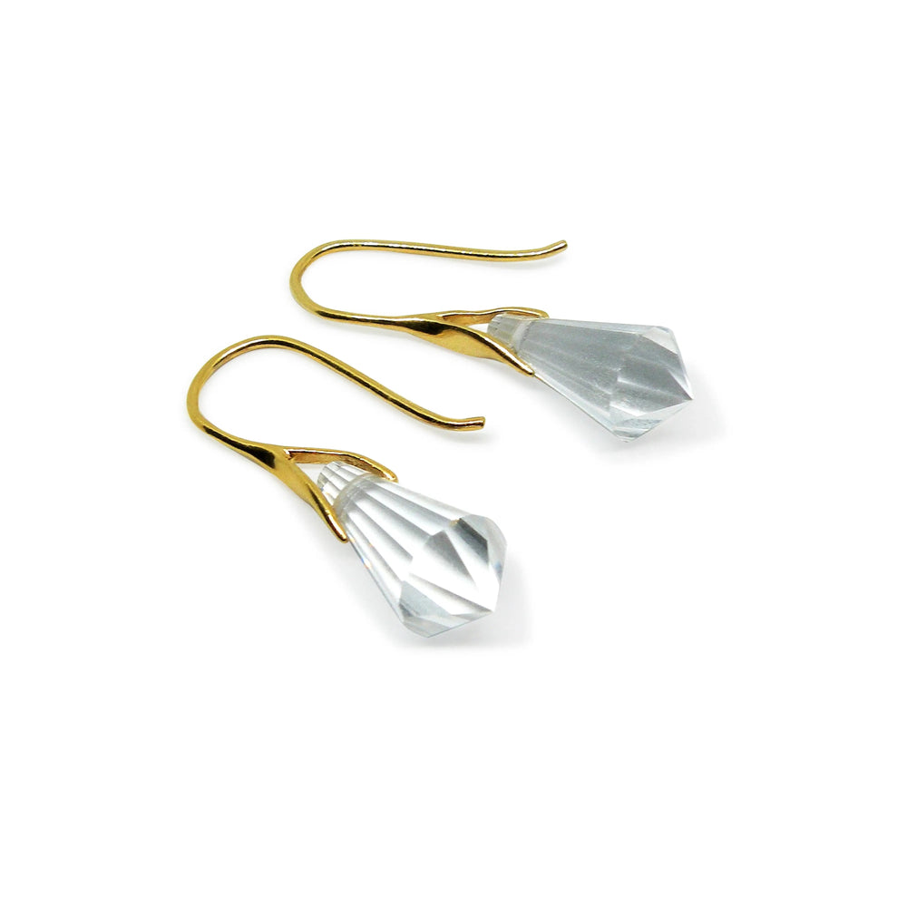 Øreringe med crystal drops, sterlingsølv og forgyldt sterlingsølv Beadhouse of Copenhagen