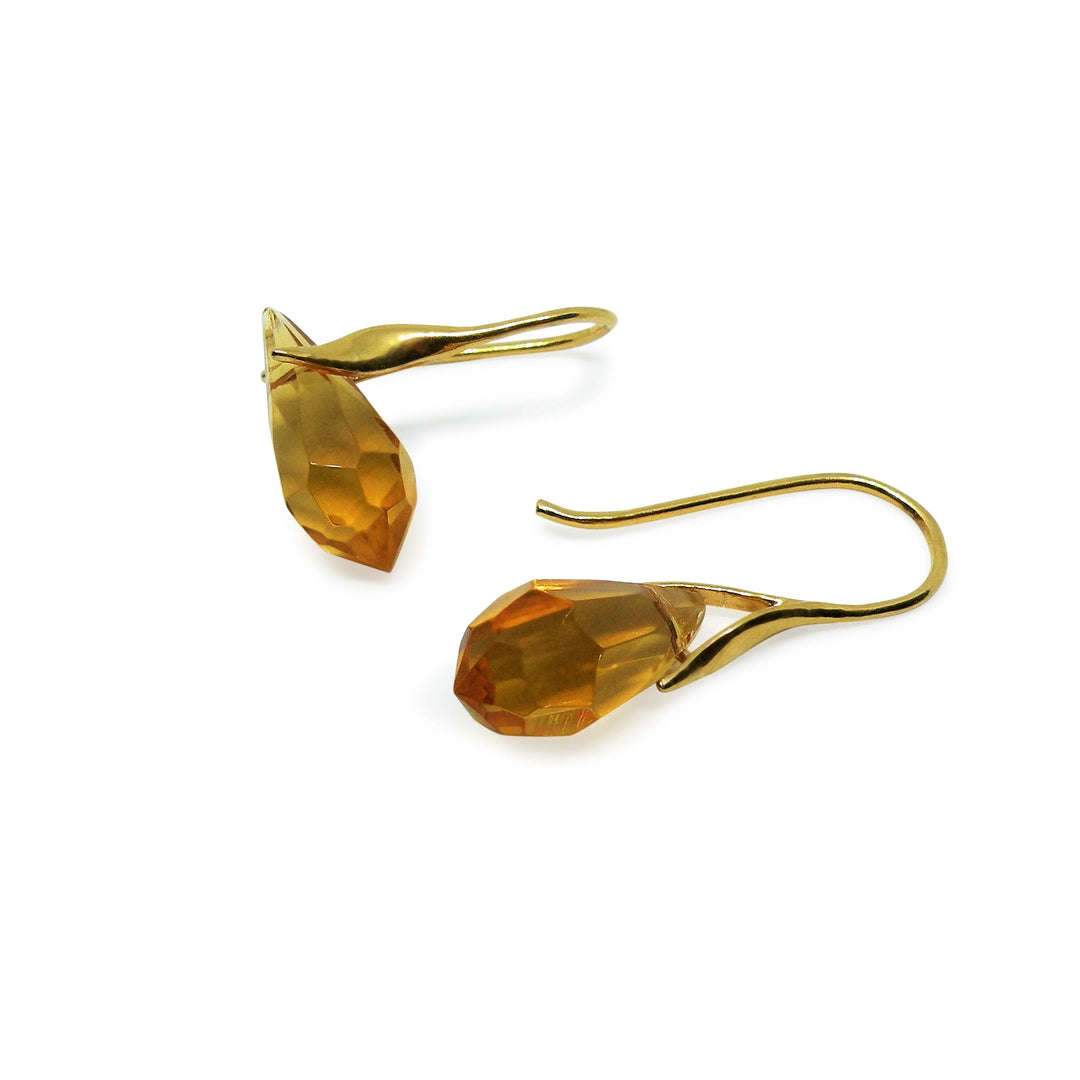 Øreringe med topaz crystal drops, forgyldt sterlingsølv og sterlingsølv Beadhouse of Copenhagen