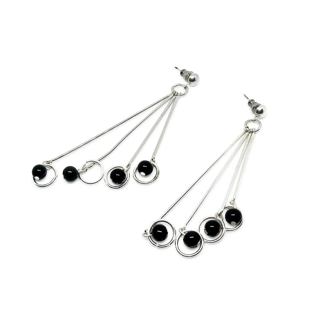 Øreringe, ørestikkere sticks n' circles, forsølvet messing Beadhouse of Copenhagen