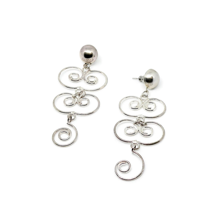 Øreringe, ørestikkere statement snirkler, forsølvet messing Beadhouse of Copenhagen