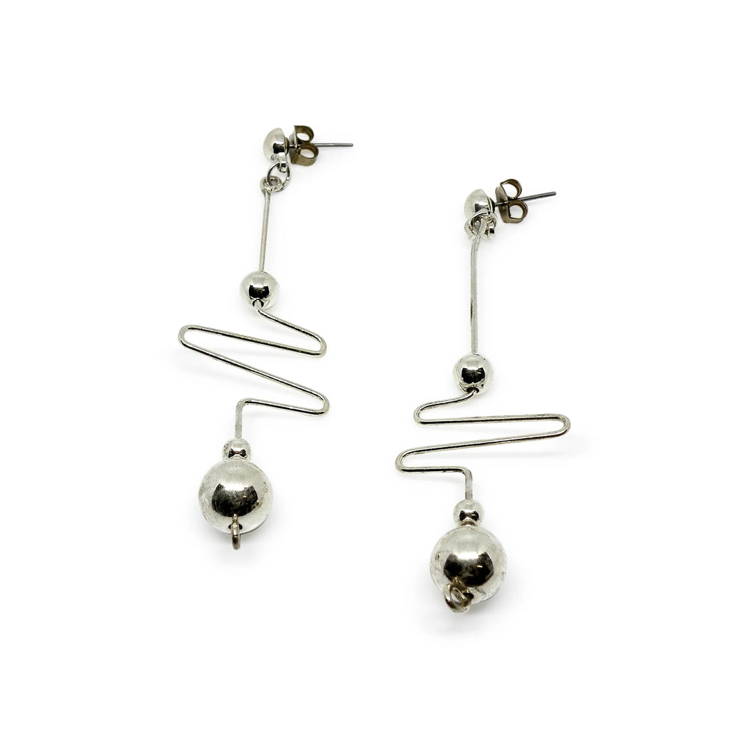 Øreringe, ørestikkere heartbeat, forsølvet messing Beadhouse of Copenhagen