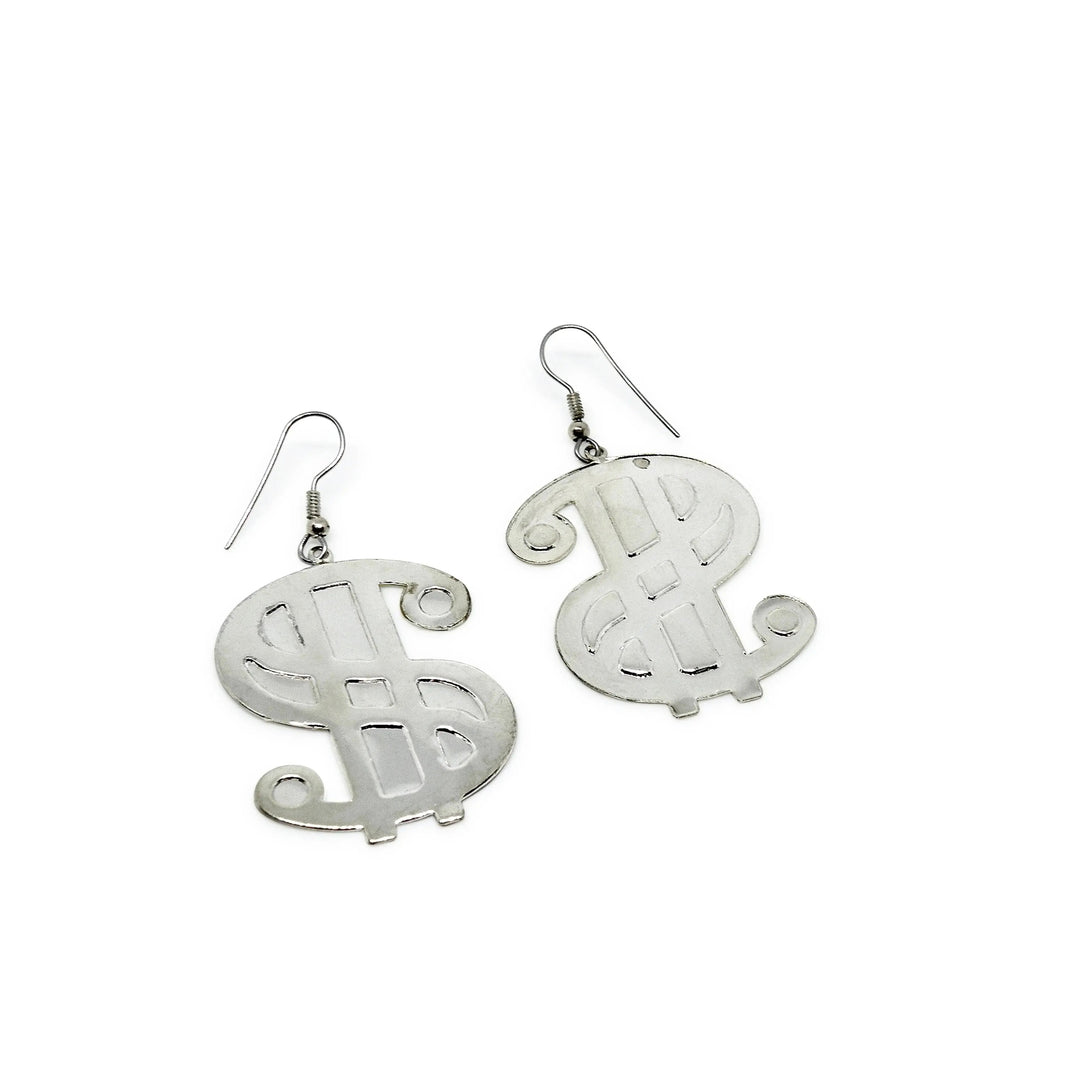 Øreringe, dollartegn, forsølvet og forgyldt messing Beadhouse of Copenhagen