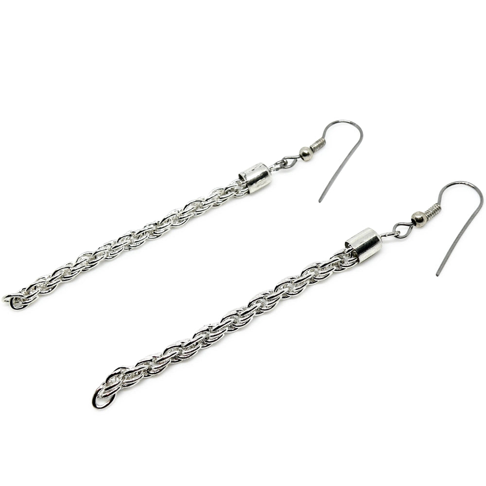 Øreringe med cordel kæde i forgyldt og forsølvet messing, 83 mm Beadhouse of Copenhagen