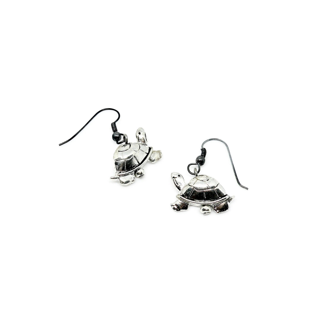 Øreringe, ørekrog skildpadde, forsølvet messing Beadhouse of Copenhagen