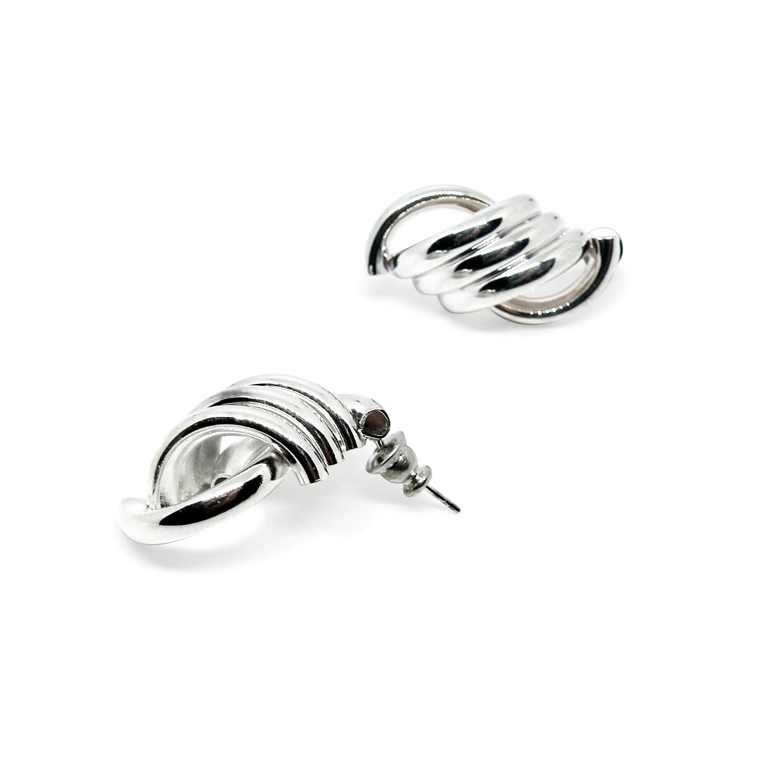 Øreringe, ørestikkere chunky snoning, forsølvet messing Beadhouse of Copenhagen