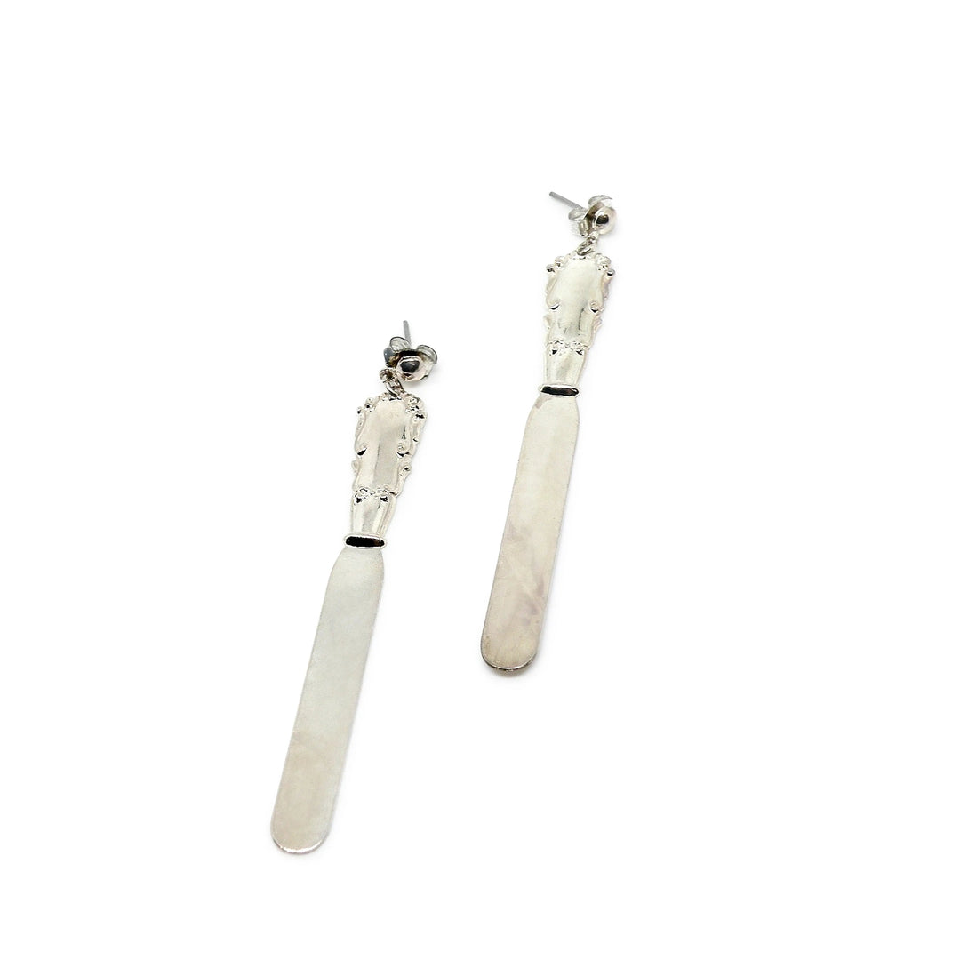 Øreringe, knive, forsølvet messing Beadhouse of Copenhagen