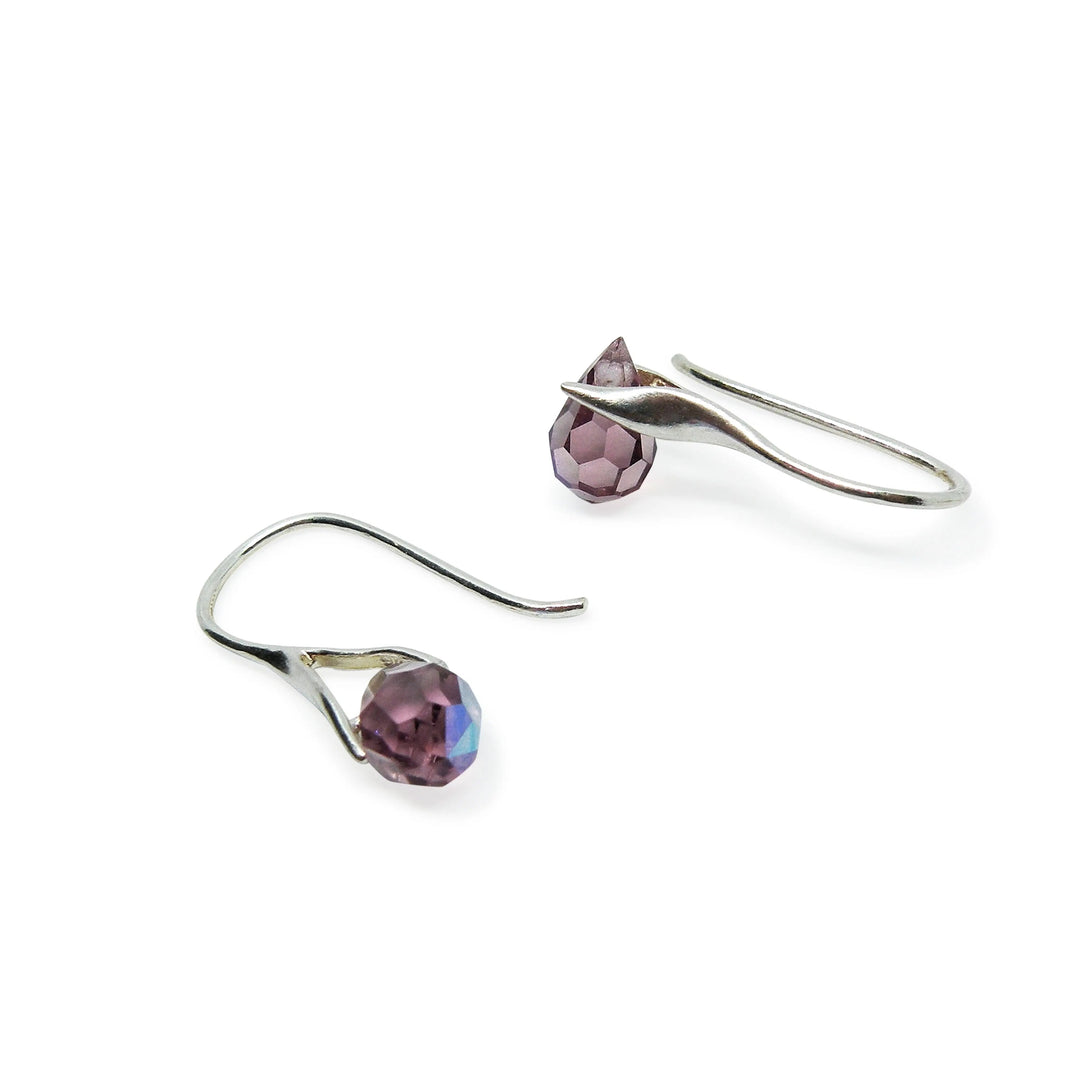 Øreringe light amethyst ab crystal drops, forgyldt sterlingsølv og sølv Beadhouse of Copenhagen