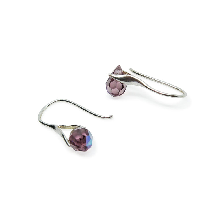 Øreringe light amethyst ab crystal drops, forgyldt sterlingsølv og sølv Beadhouse of Copenhagen
