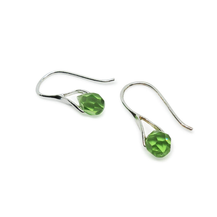 Øreringe med crystal drops peridot, forgyldt sterlingsølv og ørekrog Beadhouse of Copenhagen