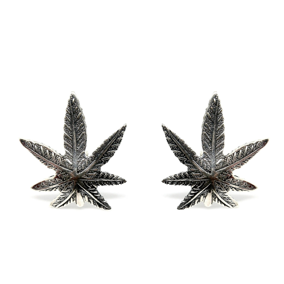 Øreringe, ørestikkere med hampeblad, sterlingsølv Beadhouse of Copenhagen