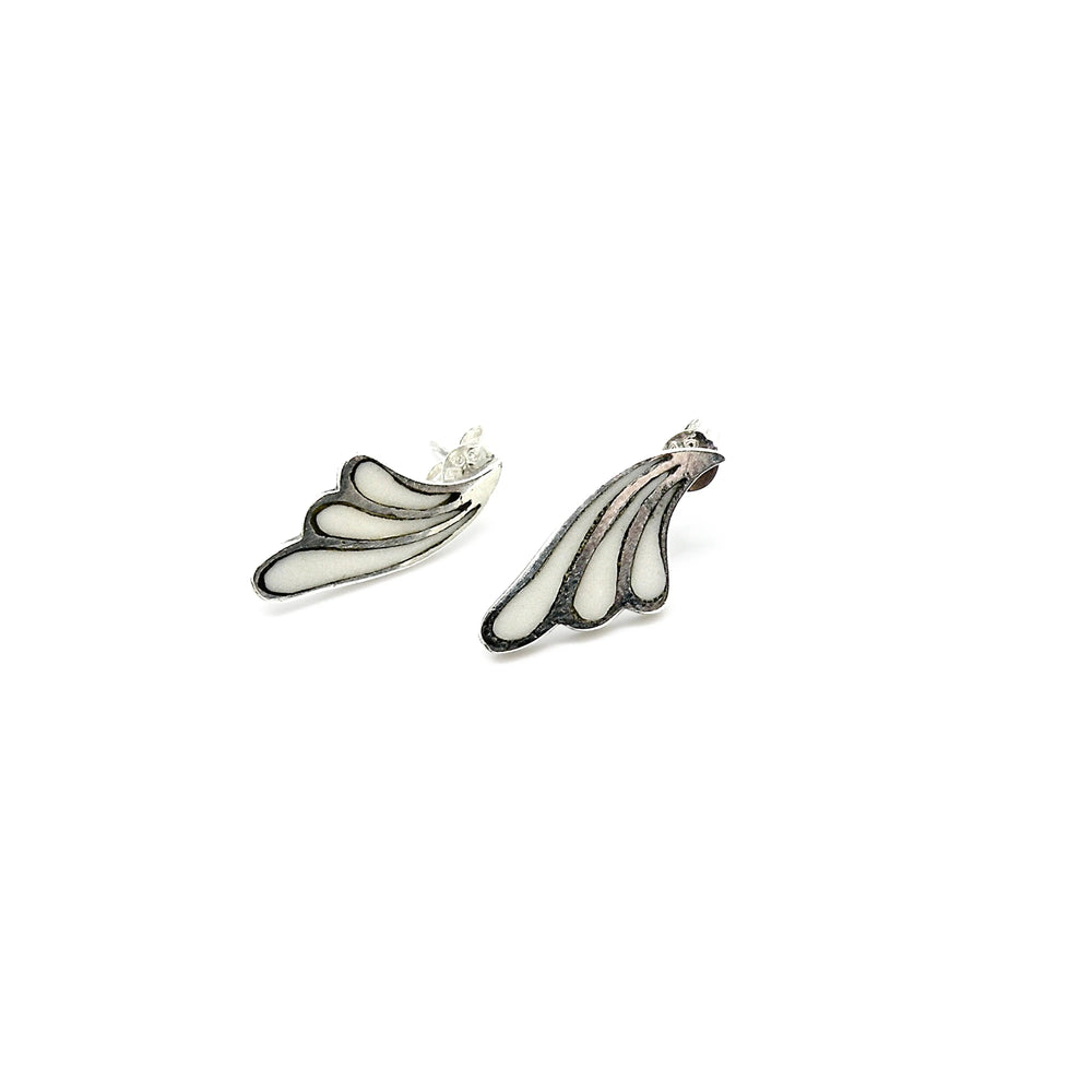 Øreringe, ørestikkere vinger med smykkesten, sterlingsølv, 20 mm Beadhouse of Copenhagen