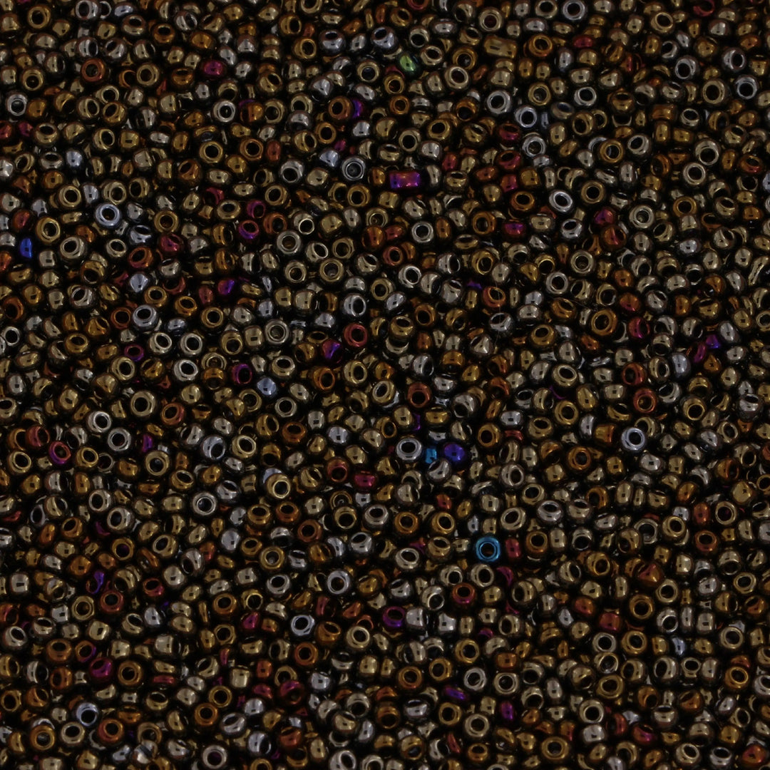 Metalliske glasperler, preciosa, dark topaz bronze-green iris, storkøb Preciosa