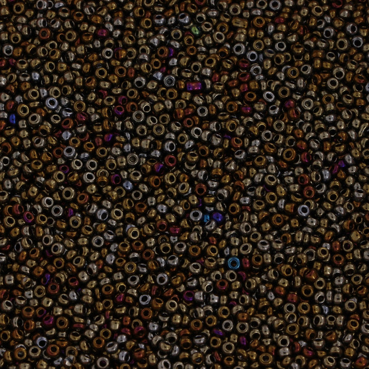 Metalliske glasperler, preciosa, dark topaz bronze-green iris, storkøb Preciosa