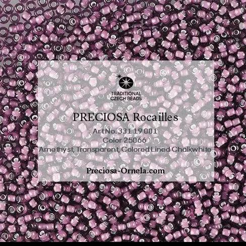 Lilla glasperler, preciosa, whitelined chalkwhite amethyst, storkøb Preciosa