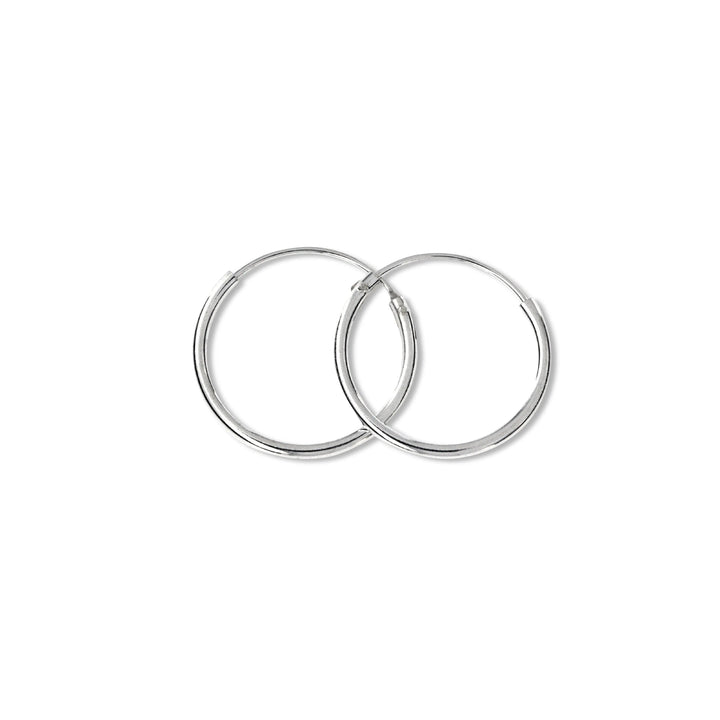 Øreringe, hoops, 16 mm, sterlingsølv og forgyldt sterlingsølv BLT