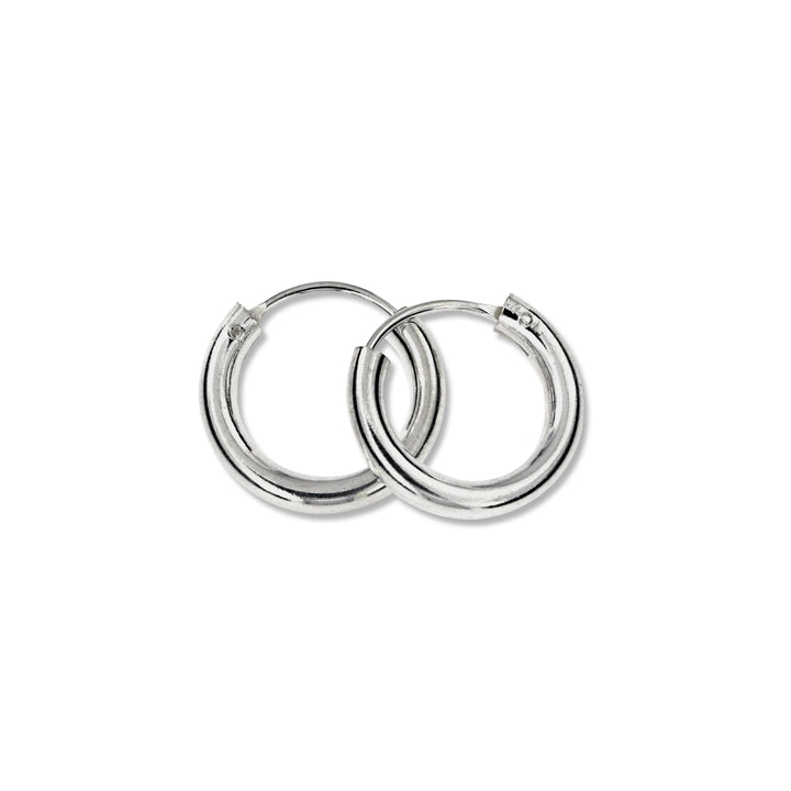 Øreringe, hoops, 16 mm, sterlingsølv og forgyldt sterlingsølv BLT