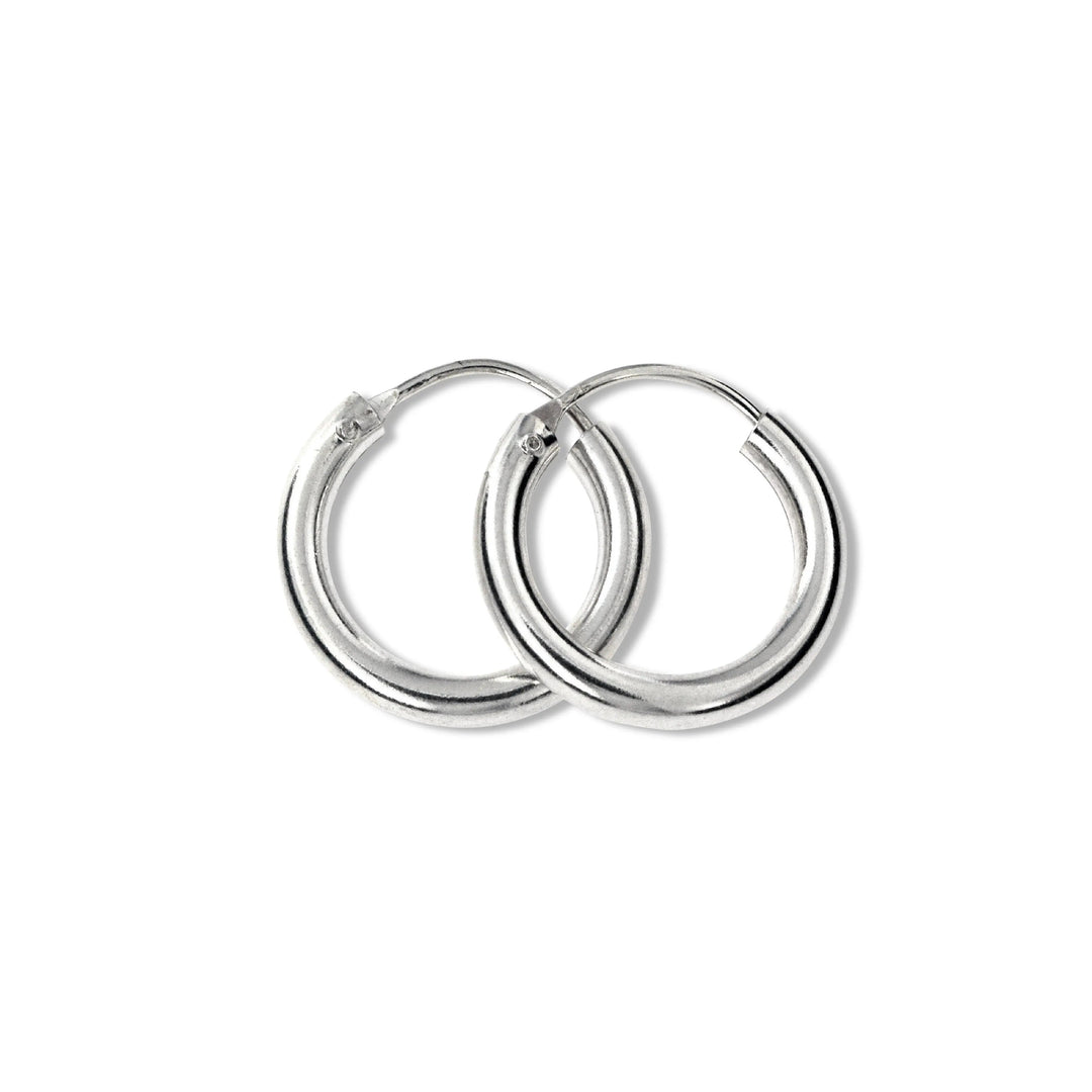 Øreringe, hoops, 18mm, sterlingsølv og forgyldt sterlingsølv BLT