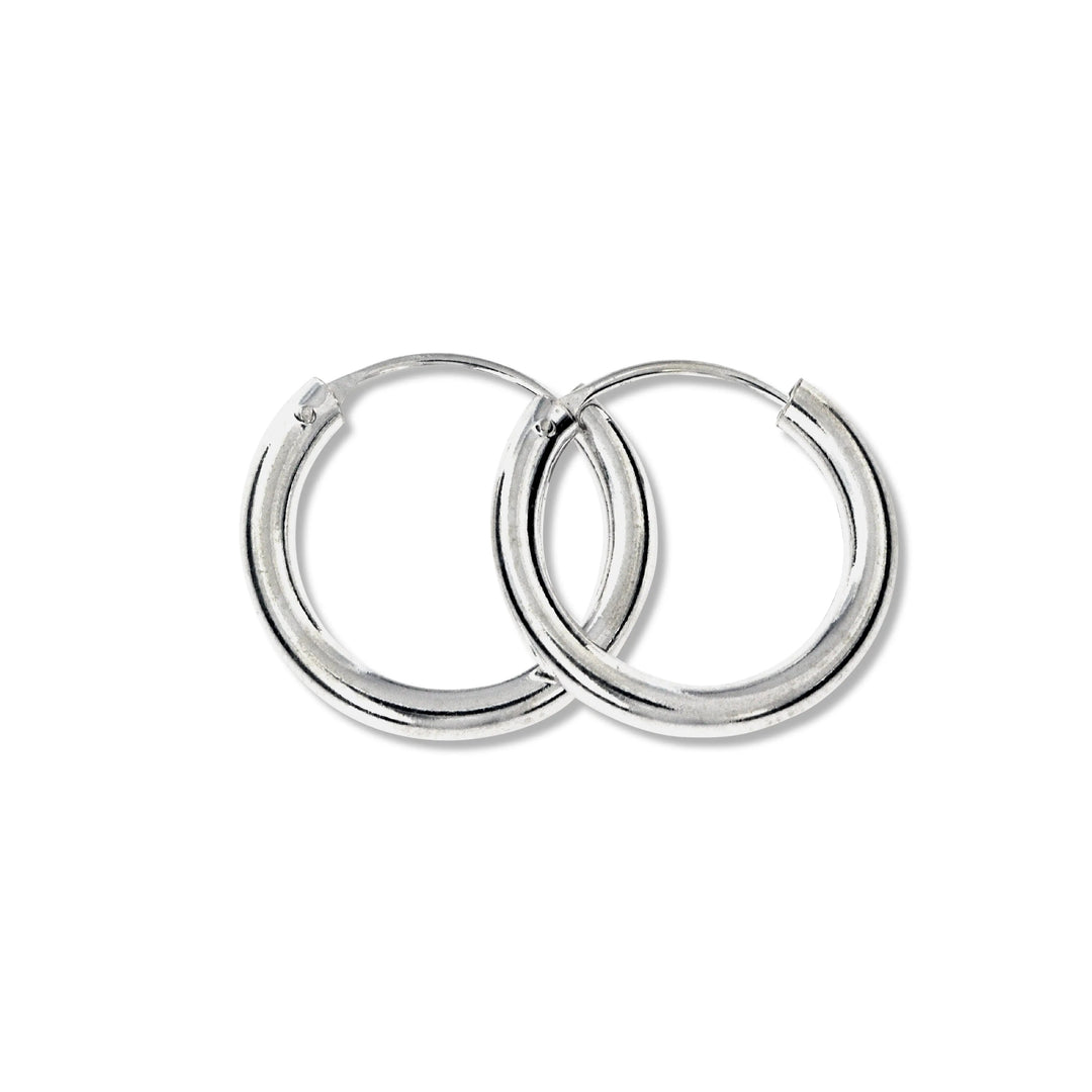 Øreringe, hoops, 20 mm, sterlingsølv og forgyldt sterlingsølv BLT