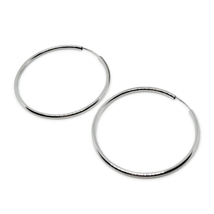 Øreringe, hoops, 40 mm, sterlingsølv og forgyldt sterlingsølv BLT