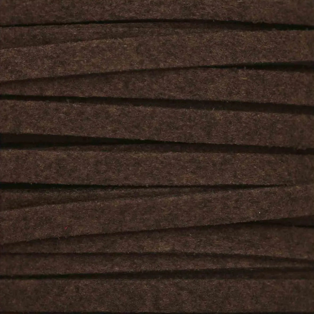 Snor, mørk brun, ruskind, 3-4 mm x 1,5 m Tax