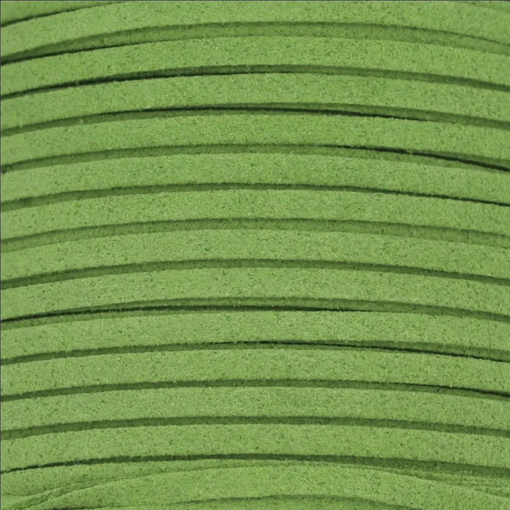 Snor, grøn, ruskind, 3 mm x 1,5 m Tax