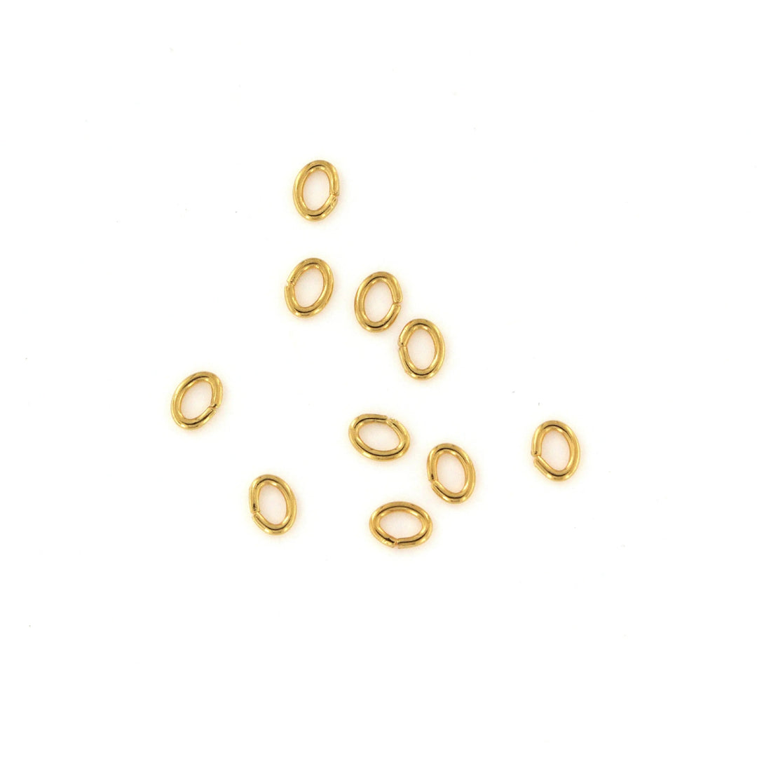 Øsken, ovalt åbent øsken, forgyldt messing, 3,5 x 4,5 mm, 10 stk. Greece