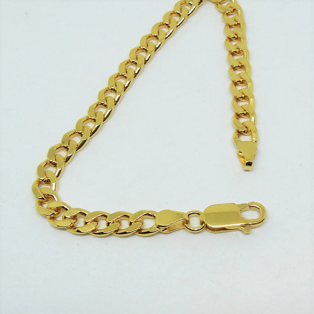 Armbånd, panser facet kæde, forgyldt og sterlingsølv, 16-22 cm/5,5 mm Spain