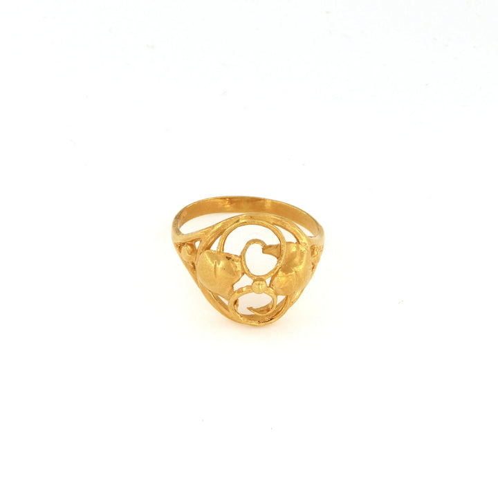 Fingerring, skønvirke med blade og snirkler, sterlingsølv og forgyldt Beadhouse of Copenhagen