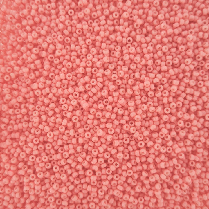 Lyserøde glasperler, miyuki rocailles seed beads, duracoat opaque lychee Krea