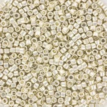 Sølv glasperler, miyuki delica beads, galvanized silver Krea