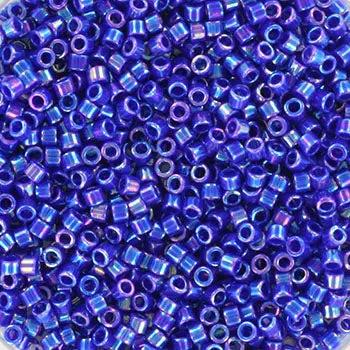 Blå glasperler, miyuki delica beads, ab cobalt sapphire Krea