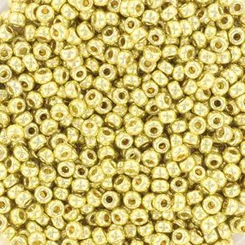 Guld glasperler, miyuki rocailles seed beads, duracoat galvanized pale soft gold Krea