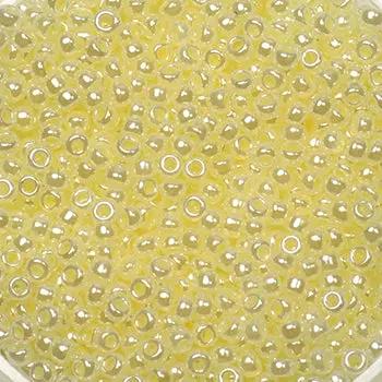 Gule glasperler, miyuki rocailles seed beads, ceylon butter cream Krea