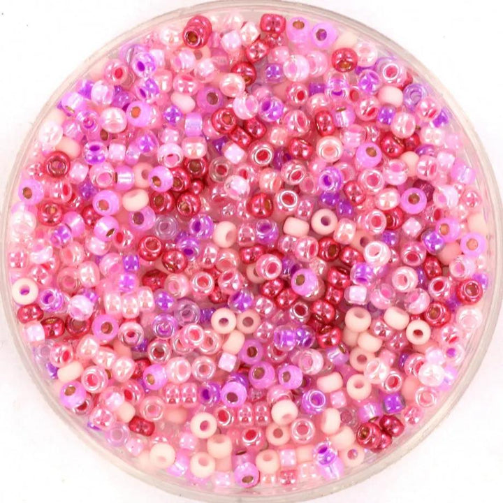 Blandede glasperler, miyuki rocailles seed beads, candy floss mix Krea