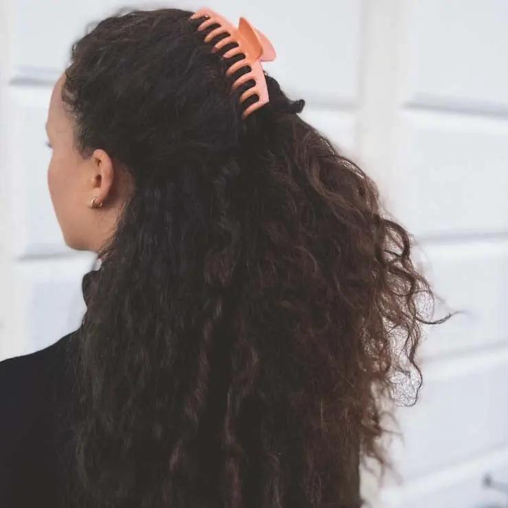 Hårklemme, stor ferskenfarvet Express