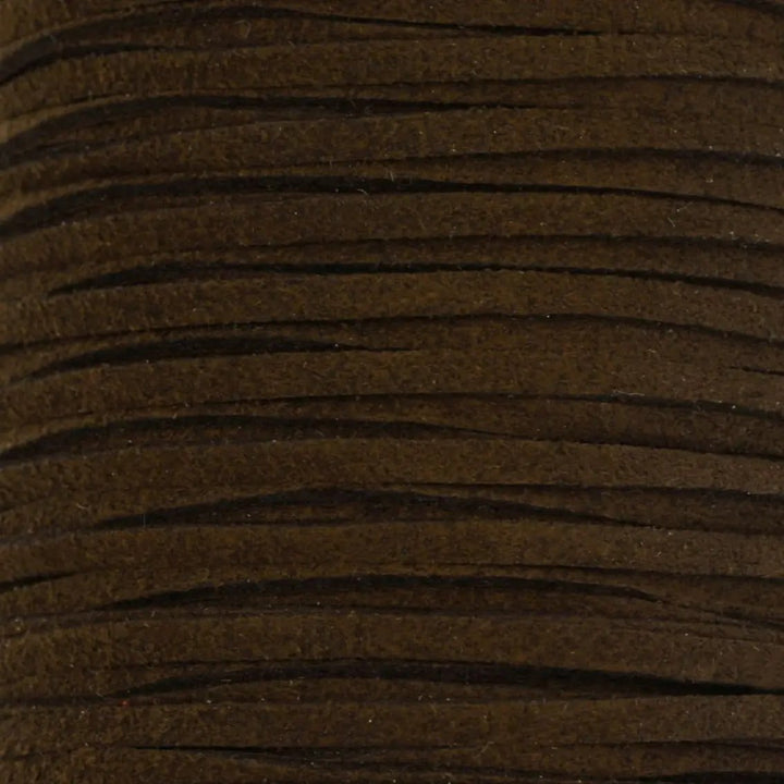 Snor, mørk brun, ruskind, 3-4 mm x 1,5 m Tax